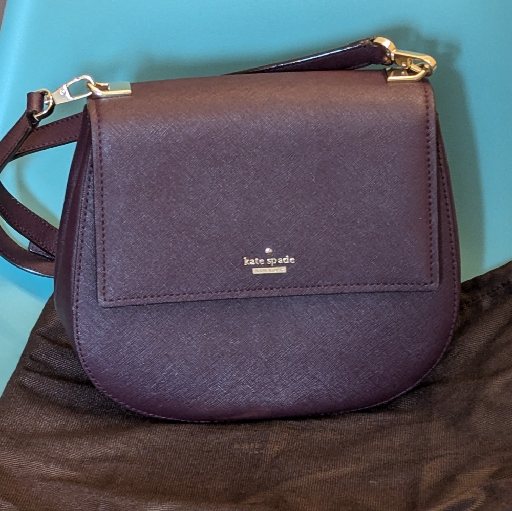 Kate Spade Cross body bag in burgundy safiano leather